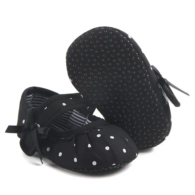 New Adorable Toddler Infant Newborn Baby Girl Flower Dot Shoes Crib Shoes Size 0-18 Months Baby shoes 5