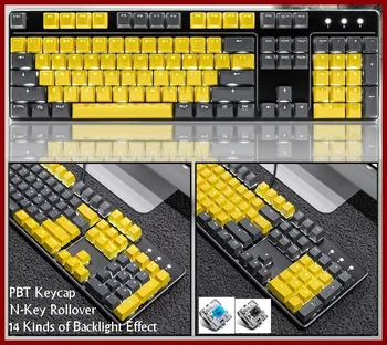 

RK Blade PBT Keycap USB Wired Backlit Esports Mechanical Gaming Keyboard CNC Edge Cutting With 14 Kinds of Backlight Effect.