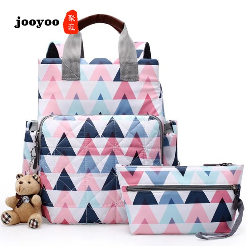 

New Mummy Bag Large Capacity Multi-function Fashion Wild Baby Bottle Clothing Storage Backpack jooyoo