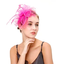 Вуалетки VintageHat для женщин чай праздничный обруч Кентукки Дерби свадебные коктейльные цветы сетки перья заколка для волос