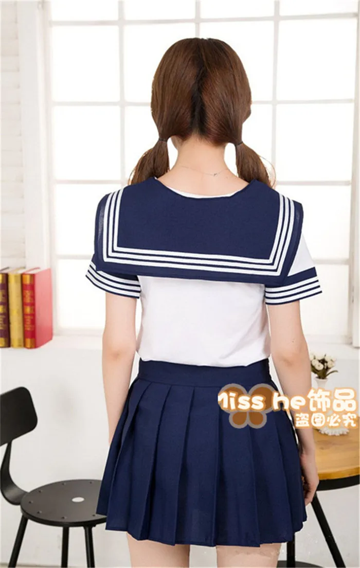 النساء Seifuku اليابانية زي مدرسي بحار دعوى قمم + التعادل + تنورة كوريا البحرية نمط للطلاب فتاة الا المشجع الملابس