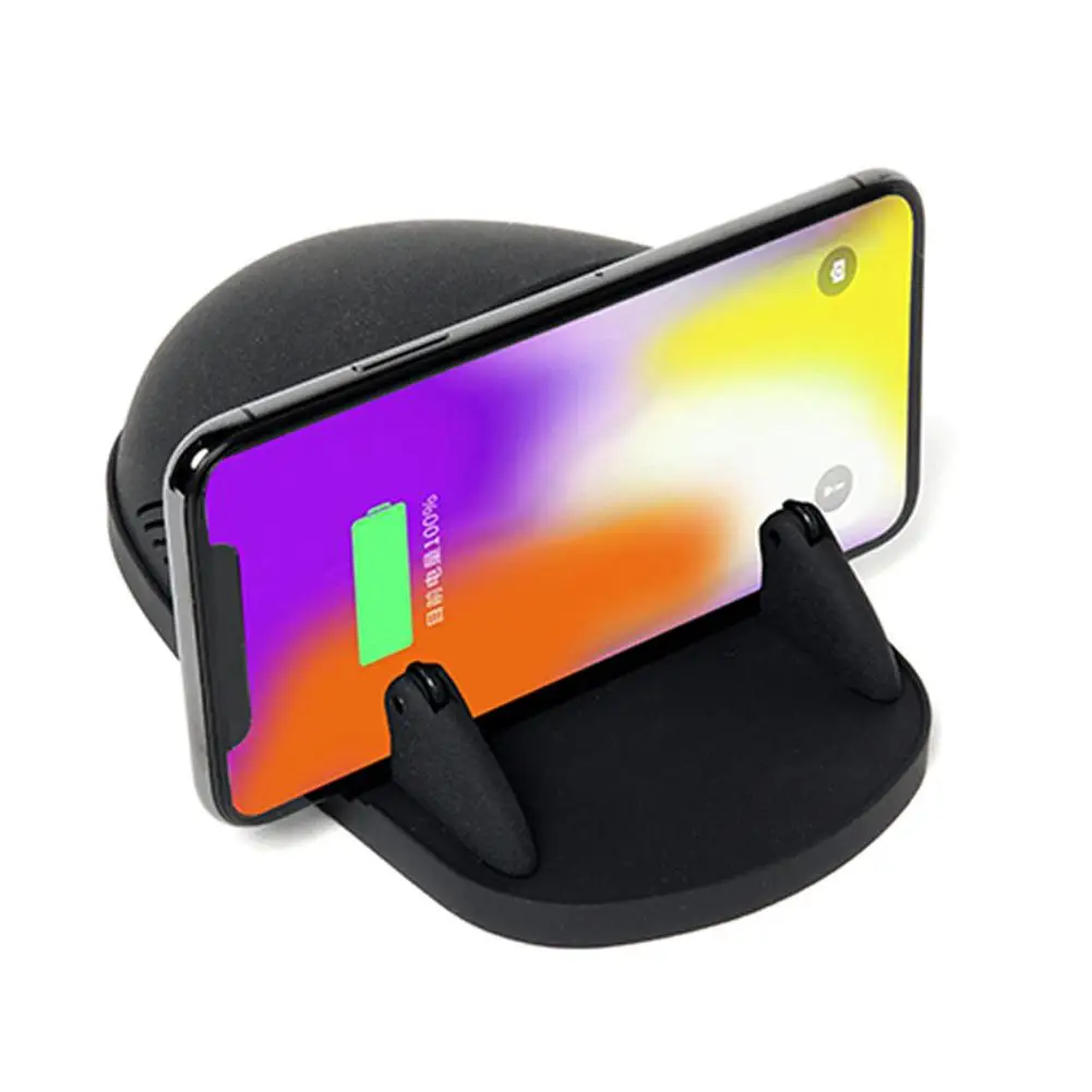 

10W Car Phone Wireless Charger Silicone Anti-skid Instrument Panel Mobile Phone Bracket Built-in Cooling Fan