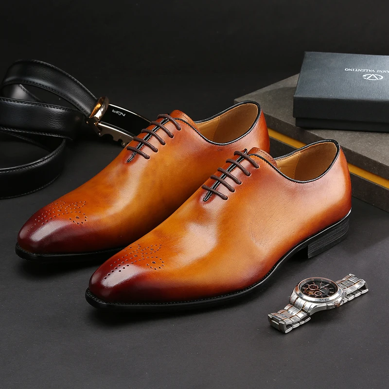 Italian Designer Cow Genuine Leather Formal Oxford Men