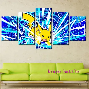 

Pokemon Pikachu Volt Tackle Attacking Canvas Painting Living Room Home Decor Modern Mural Art Oil Painting