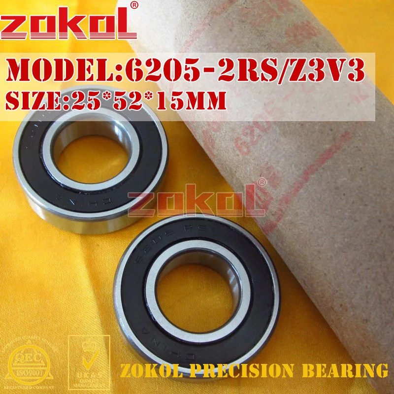 Подшипник ZOKOL 6205RS 6205 2RS RS Z3V3 6205ZZ S6205ZZ шариковый подшипник с глубоким желобом 25*52*15