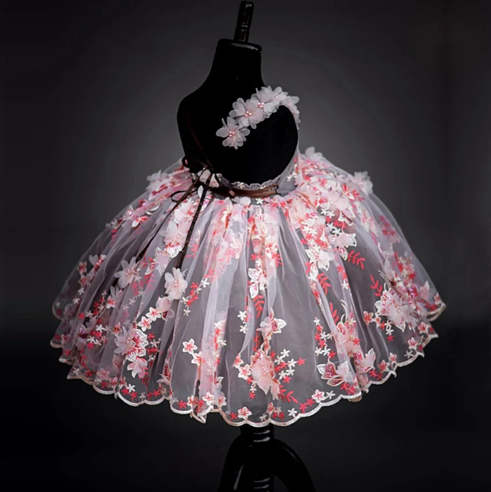 [Bosudhsou] als-3, Новое поступление, Розовое Кружевное изысканное платье принцессы для девочек вечерние платья для выпускного вечера свадебное платье-комбинация с цветочным рисунком для девочек