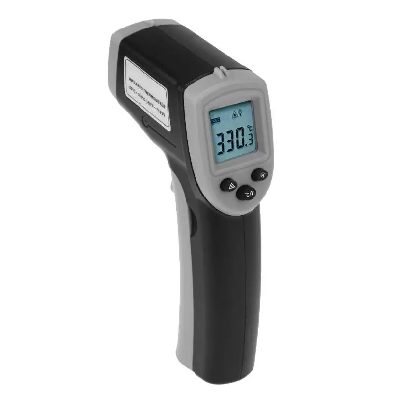 Цифровой лазерный инфракрасный пистолет-термометр Бесконтактный ИК-пирометр ЖК-измеритель температуры нагревательный прибор Метеостанция