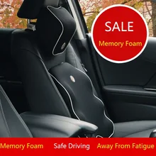 Hotsale Algodón Memoria Coche de Apoyo Lumbar Asiento Cojines De Asiento de Coche Silla de Espalda Soporta Auto Cuello Almohada Reposacabezas Almohada