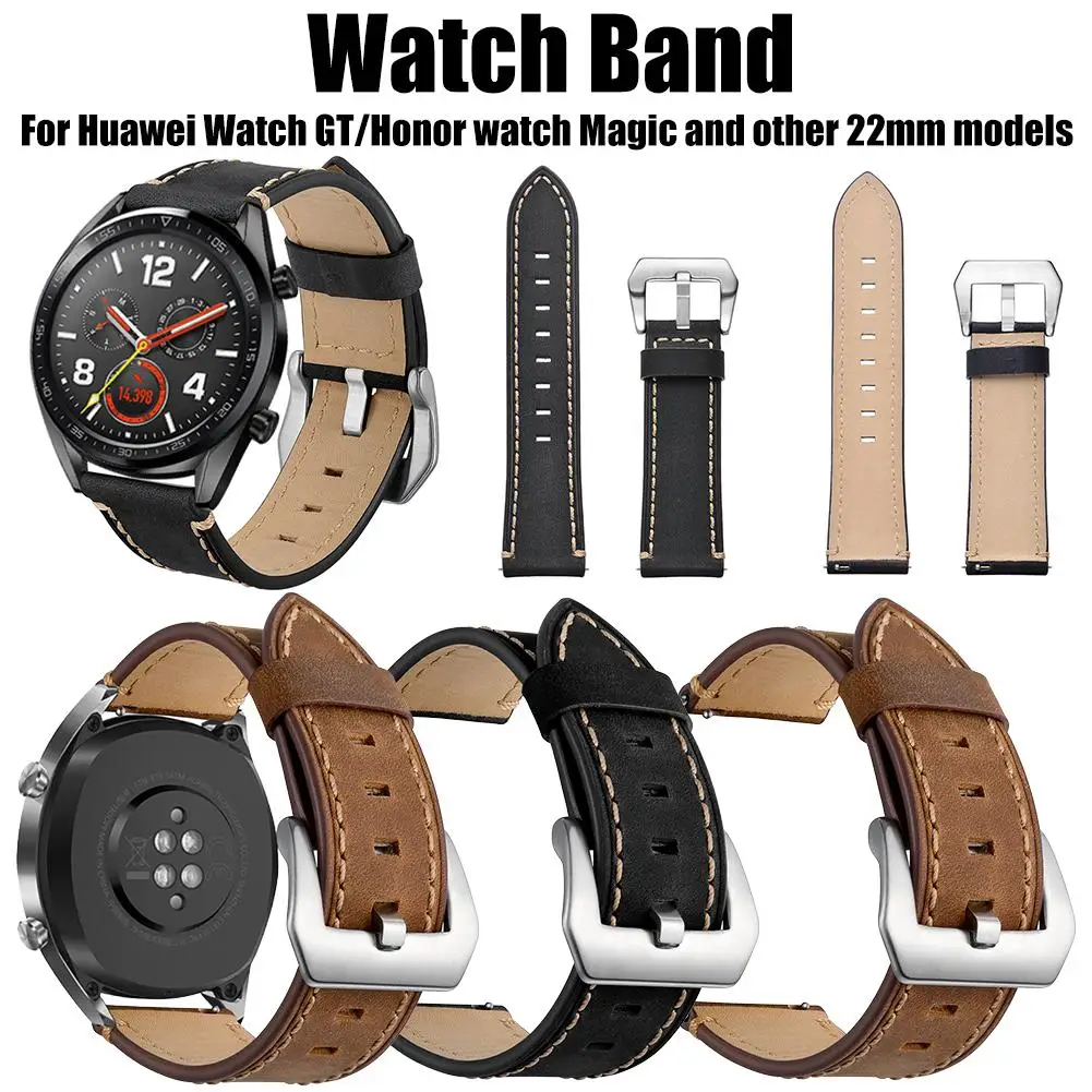 22 мм кожаный ремешок для часов Бриллиантовая Пряжка для Huami Watch GT/Honor Watch Волшебный кожаный ремешок для часов