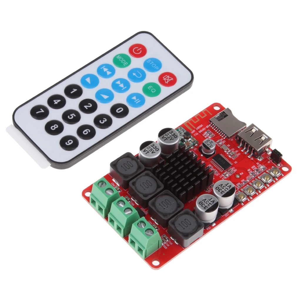 

8-26V 2x50W TPA3116 Digital Power Amplifier Board Bluetooth Stereo Amplifiers Plate Support U Disk TF Card