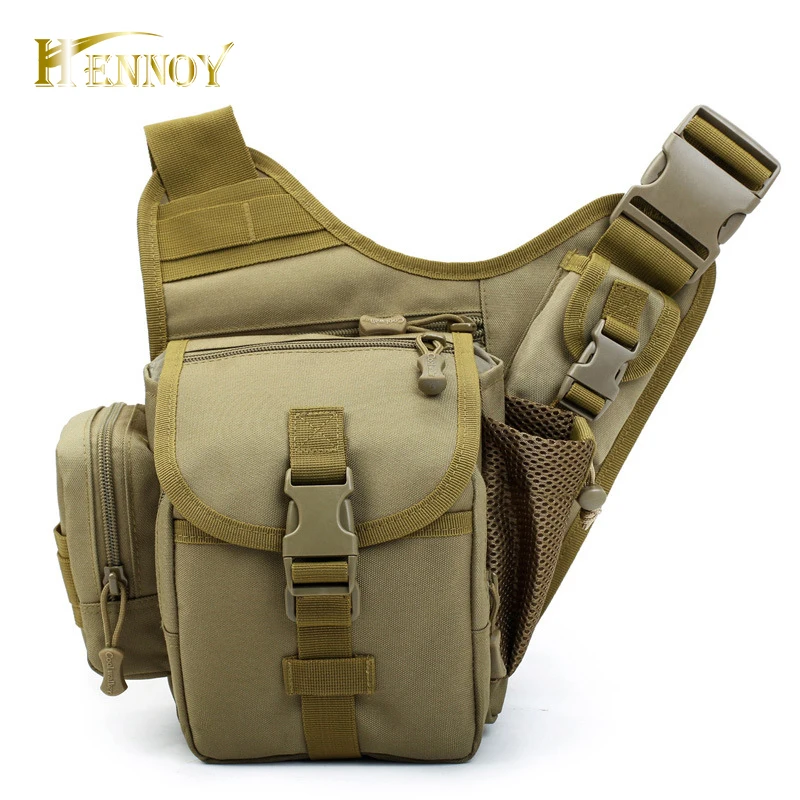 Hennoy Multifunkční rybářská taška Lure Bag 16.5 * 19 * 12 Vodotěsná taška na pas - maskování a barva Khaki