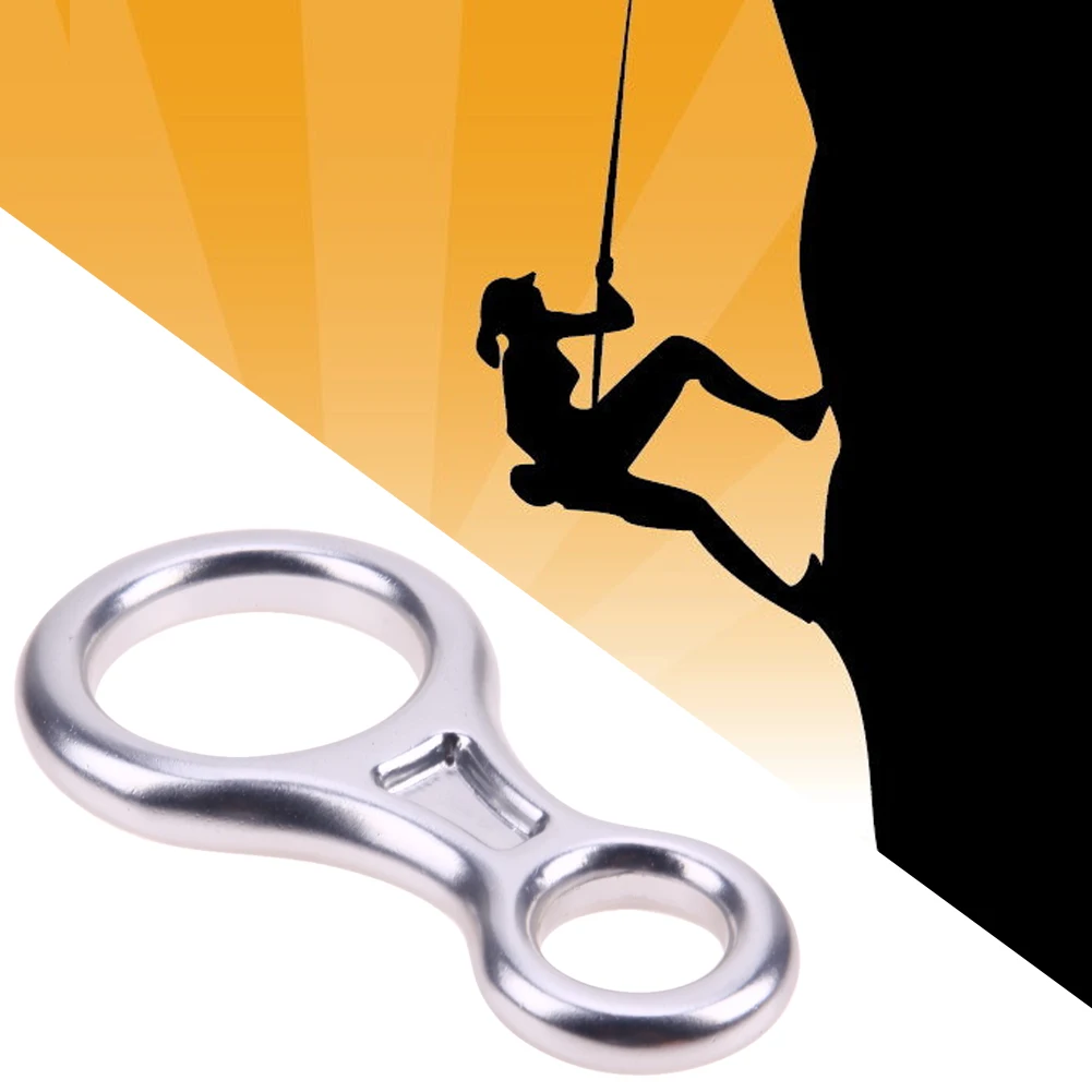 

35KN 8 Ring Descender Outdoor Rock Climbing Carabiners Abseiling Downhill Safety Ring Descender slow descent Karabiner