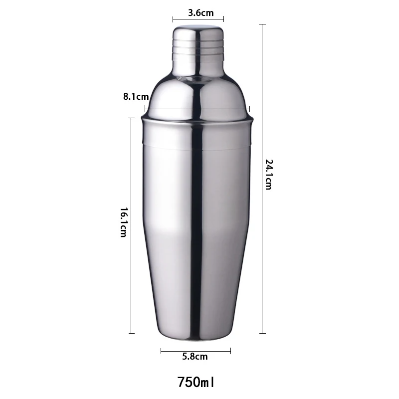 750ml CAKEHOUD 250 мл/350 мл/550 мл/750 мл нержавеющая сталь шейкер для коктейлей миксер вина мартини питьевой Бостонский напиток шейкер - Цвет: 750ml