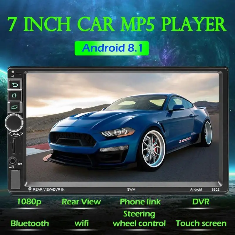 Обновление 7-дюймовый HD Bluetooth MP5 плеер автомобильное общее gps навигации интеграции Android 8,1 изображение заднего вида видео Вход