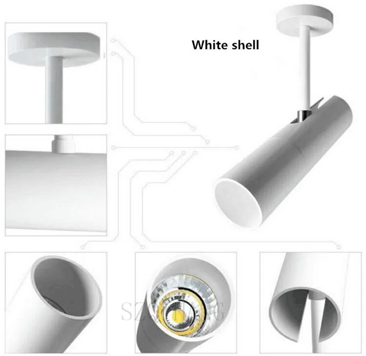 Высота свет 12 Вт 20 Вт белый корпус/черный корпус удара светодио дный трек AC85-265V светодио дный потолок пятно света