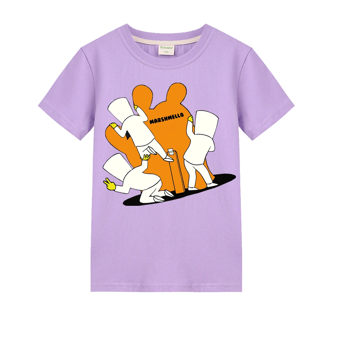 2019 летняя одежда для девочек и мальчиков футболки с коротким рукавом Marshmello забавная Футболка с принтом Футболка 100% хлопок для малышей для