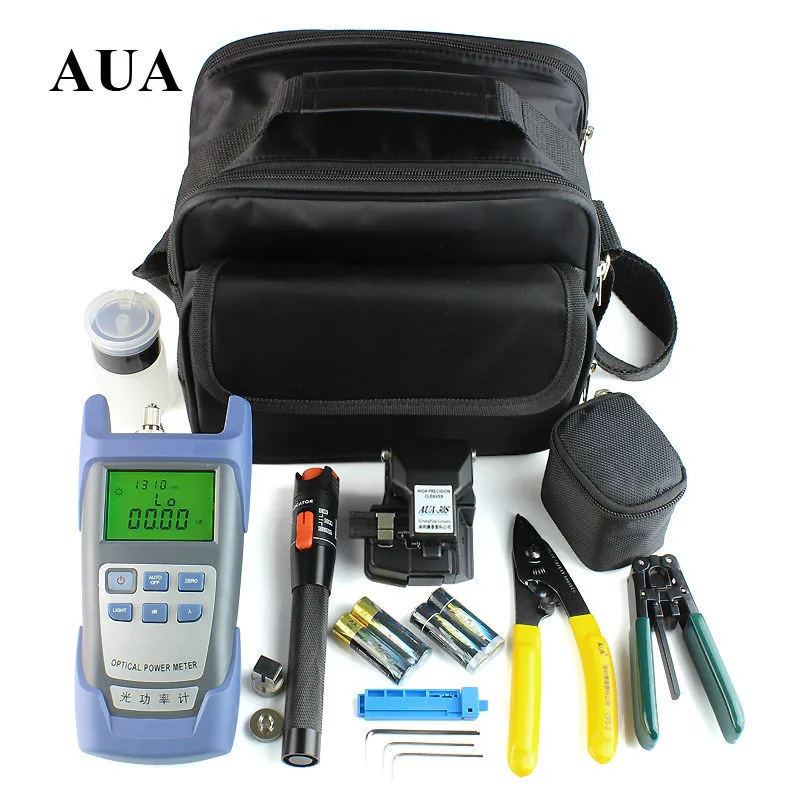 

Fiber Optic FTTH Tool Kit with AUA-30S Fiber Cleaver and Optical Power Meter 10Mw Visual Fault Locator Wire stripper