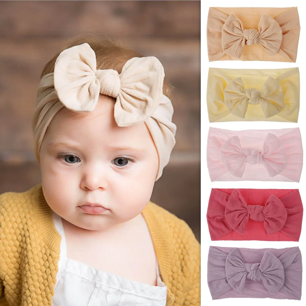 

New Arrival 1PC Fashion Baby Girls Headband Kids Bunny Rabbit Bowknot Turban Nylon Headband Elastic Hair Band Headwrap Headwear