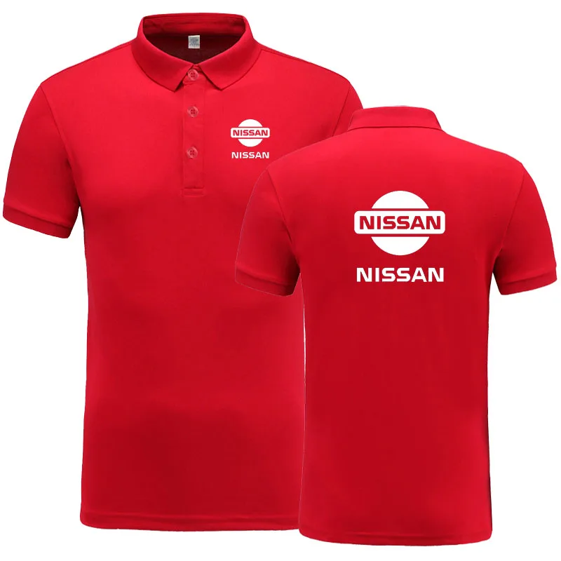 Новое поступление брендовой одежды Мужская тенниска с логотипом повседневная мужская рубашка поло Nissan рубашка поло с коротким рукавом - Цвет: Красный