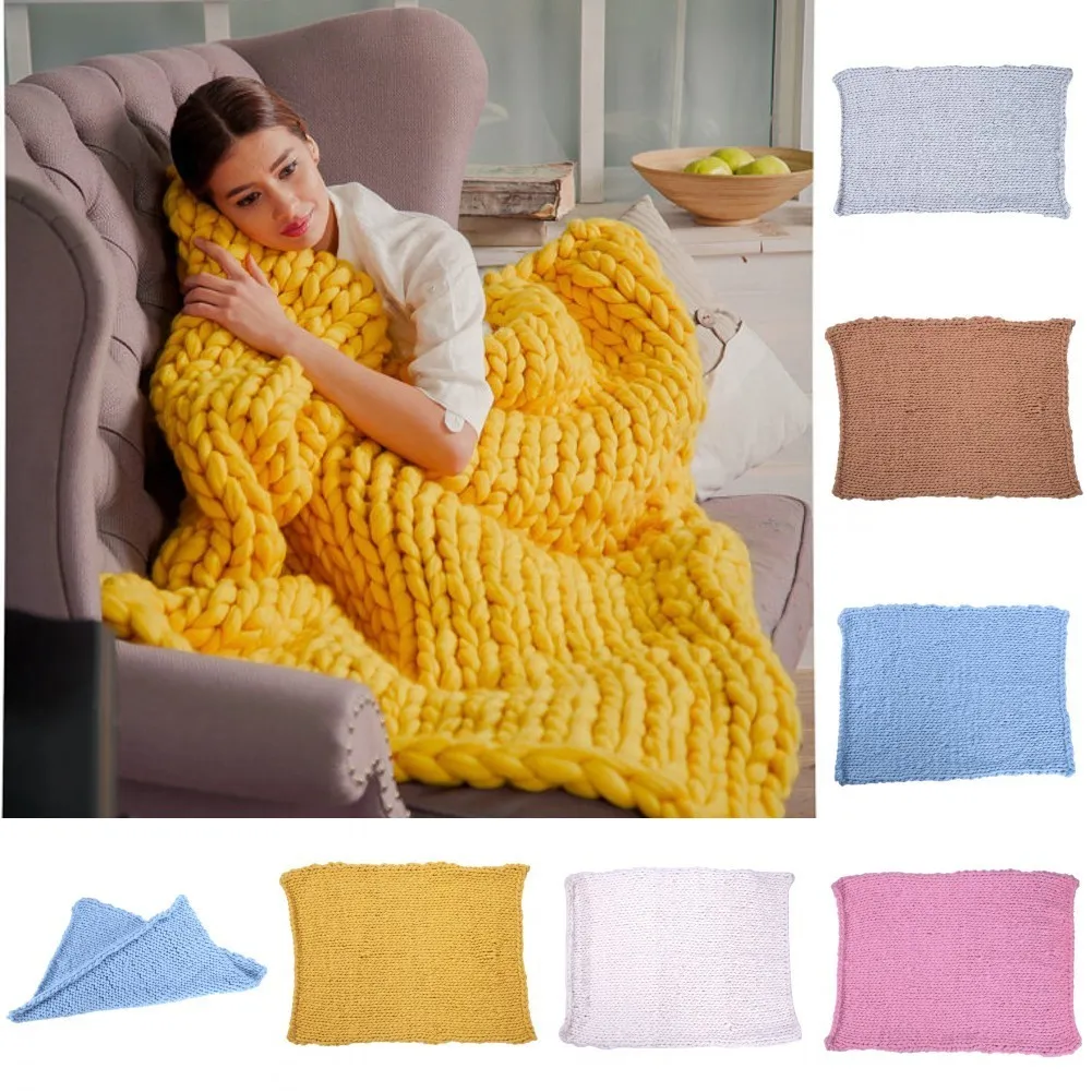 Толстые линии трикотажные Одеяло 6 цветов принимать фото реквизит смешивания анти-пилинг супер мягкий используется в кровать диван