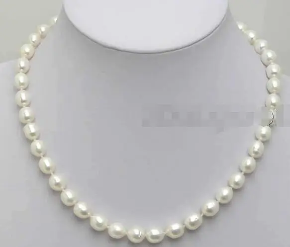 

Free Shipping >> SALE 5-6mm Rice WHITE Natural freshwater PEARL 17" NECKLACE
