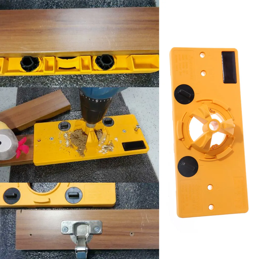 

35MM Cup Style Hinge Boring Jig Drill Guide Set Door Hole Locator Template for Kreg Tool Great Value