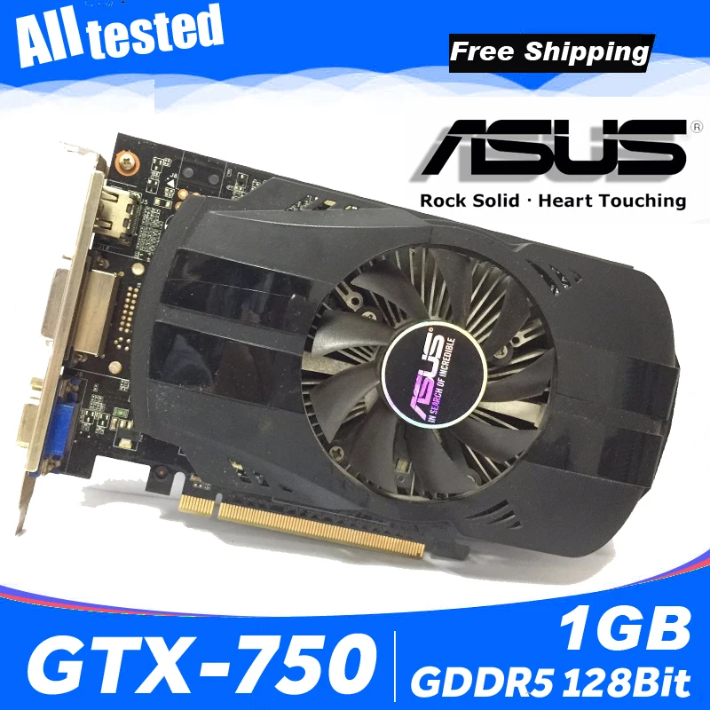 

Asus GTX-750-FML-1GB GTX750 GTX 750 1G D5 DDR5 128 Bit PC Desktop Graphics Cards PCI Express 3.0 computer Graphics Cards 750 1GB