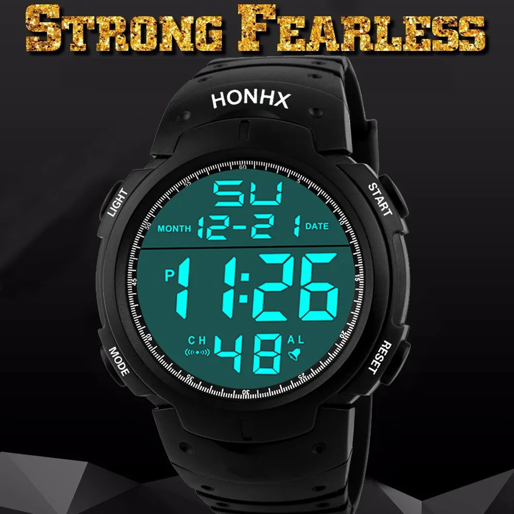 

2019 Luxury Men Analog Digital Military Sport LED Waterproof Wrist Watch Drop Shopping Мужские спортивные часы Wd3