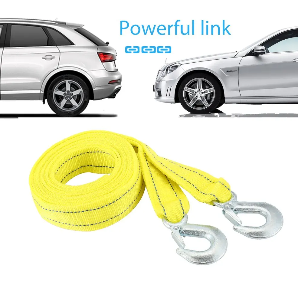 

5 Tons 4m Car Towing Rope Tow Cable Strap Towing Pull Rope with Hooks for Heavy Duty Car Emergency Rescue Rope