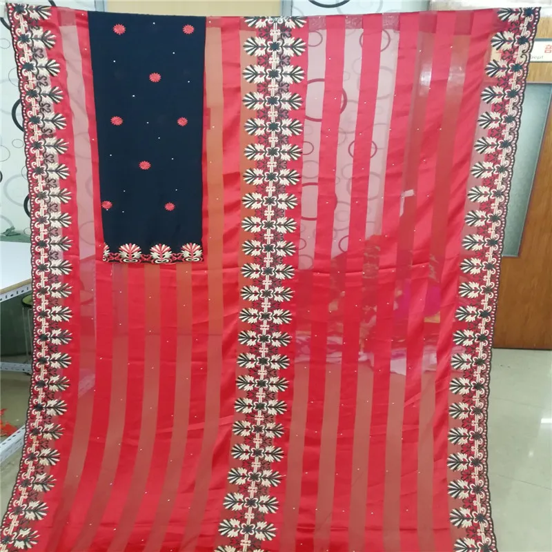 

High quality silk fabric for lady dress embroidered george silk fabric African metallic silk fabric 114cm/8mm 5+2 yards LU05282