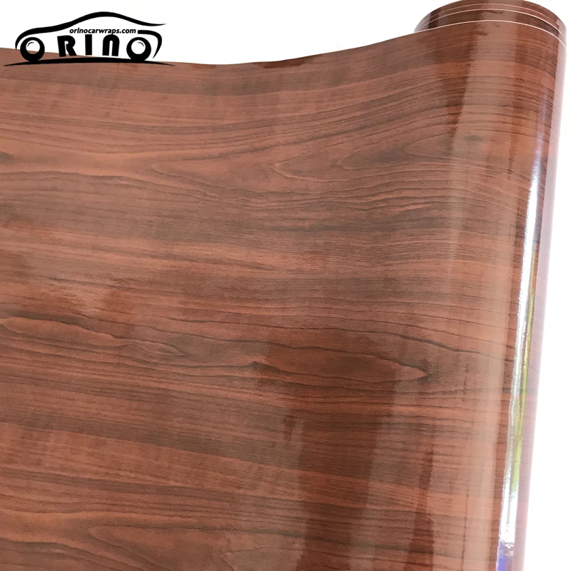 Автомобильный-Стайлинг глянцевый ПВХ текстура древесины текстурированный Автомобильный декоративный стикер для интерьера водонепроницаемый мебельный дверной автомобиль виниловая пленка наклейка