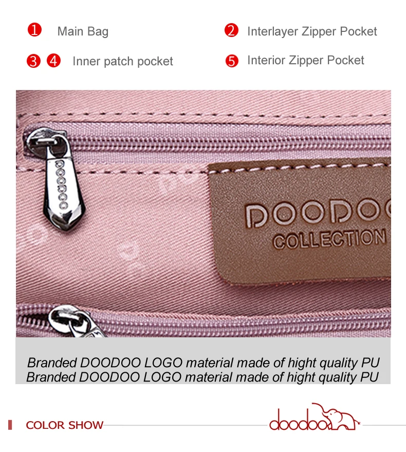 DOODOO подросток рюкзак Для женщин сумка Pu кожаные рюкзаки путешествия Многофункциональный школьные сумки 2018 большой Back Pack сумка 3 цвета