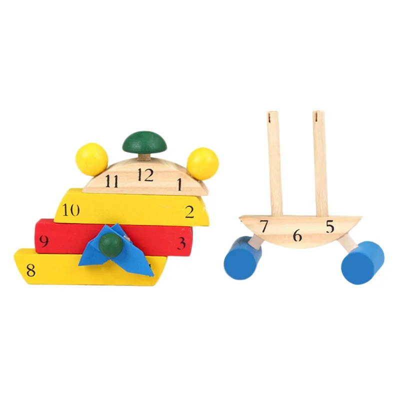 SUKIToy Kids Wooden Montessori Clock Block Number And Time Learning Toy Toys For Children With Autism Brinquedos Nice Gift