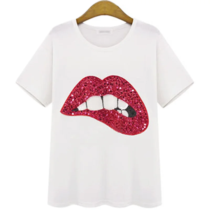 

2018 Summer Style Tops Tees Women's T Shirt Women T-Shirt Lips Printed Tshirt Woman Clothes camisetas femininas