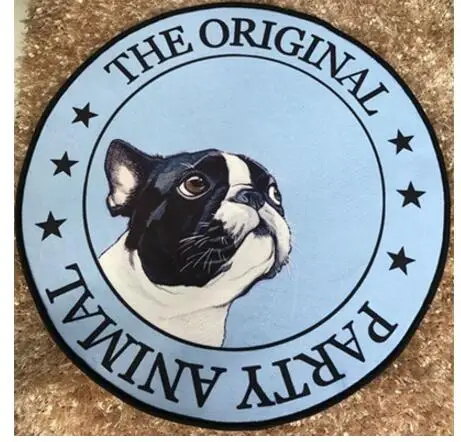 Круглый коврик с принтами для собак моющийся ковер коврик для домашних животных Противоскользящий домашний декор