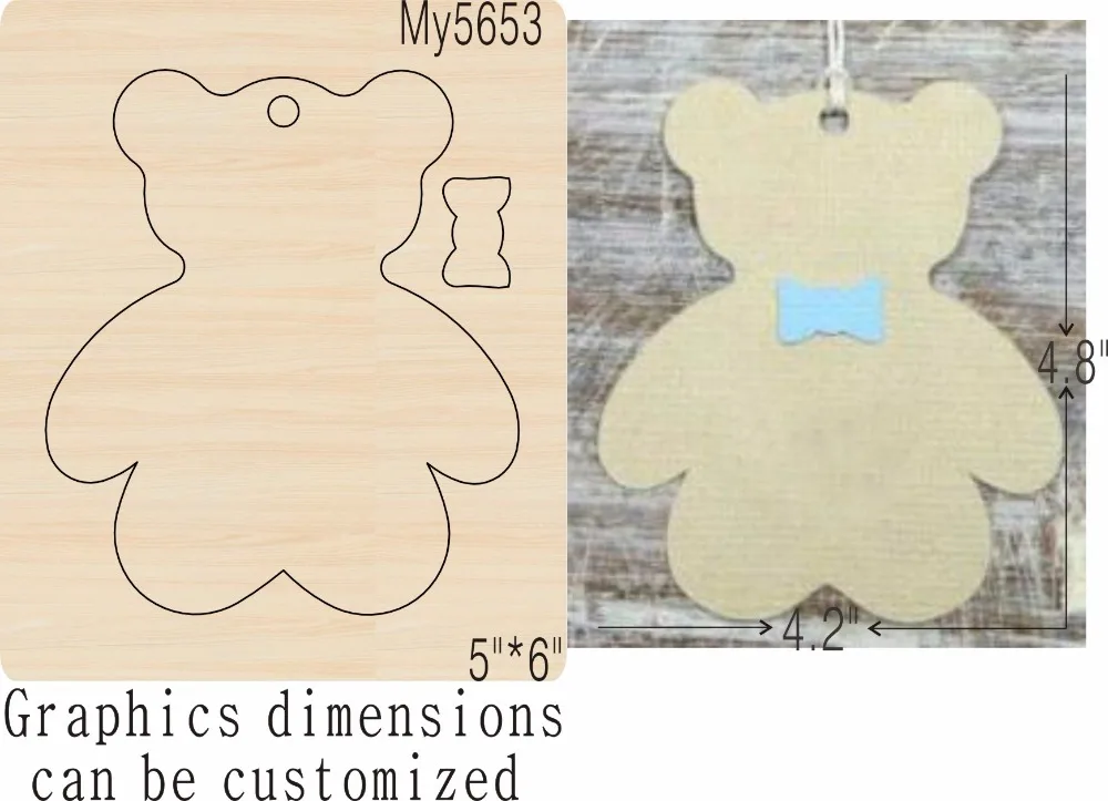 Медвежонок Кулон вырезка тонкая новая деревянная форма режущие штампы для скрапбукинга Thickness-15.8mm