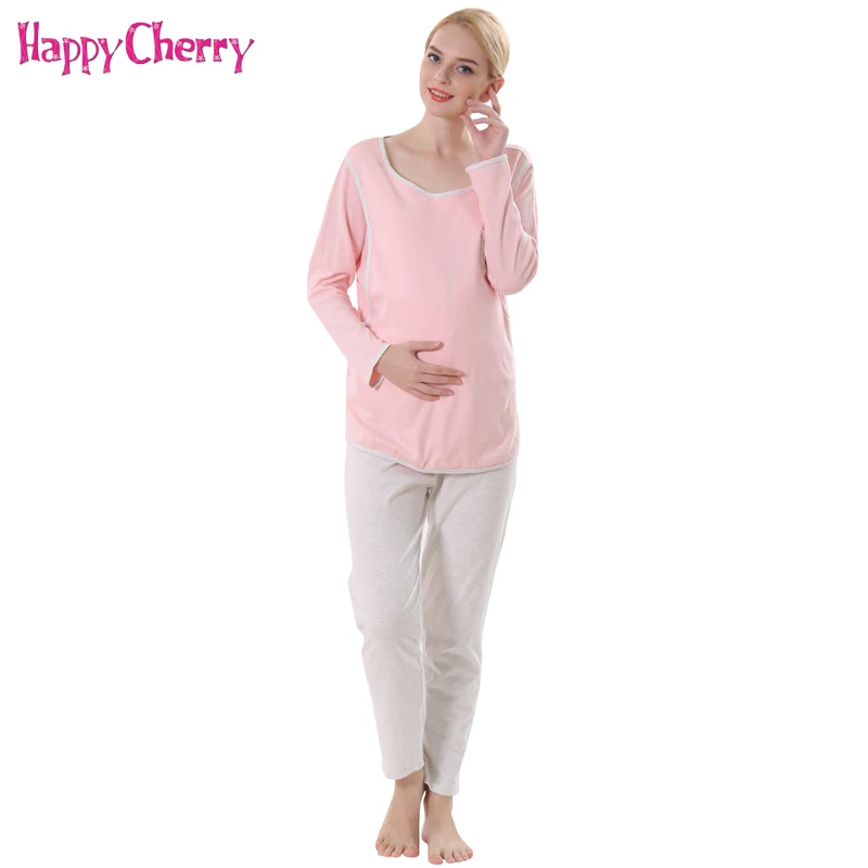 

Pregnancy Tops Pants Clothes Sets Pajamas for Pregnant Women Cotton Soft Breastfeeding Sleepwear Maternity Nursing Clothing Suit