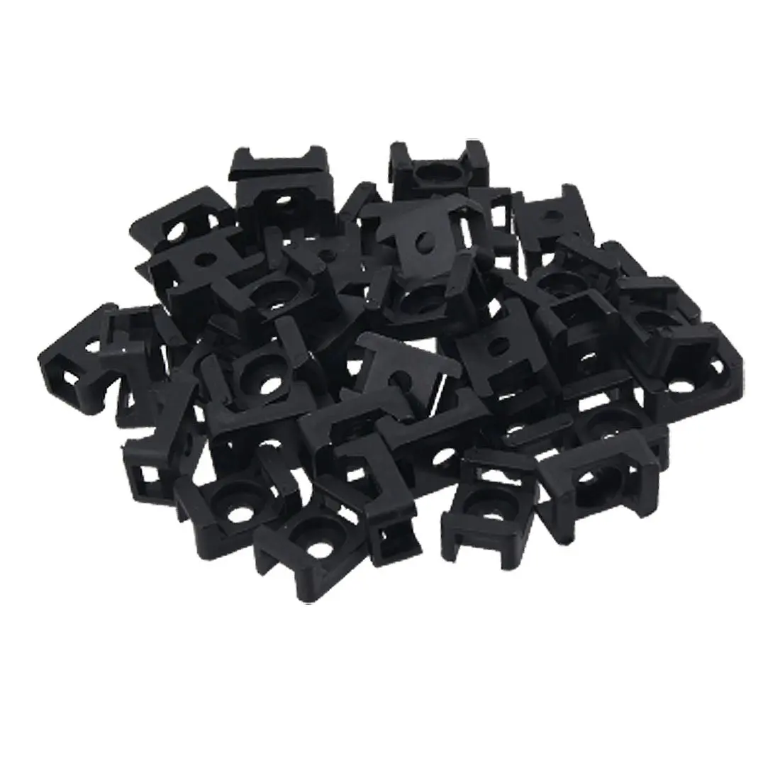 

Black 9mm Cable Tie Mount Saddle Type Plastic Wire Bundle Holder 100Pcs