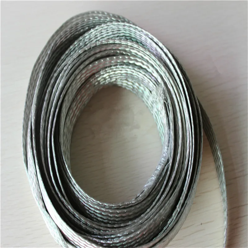 

1PCS/lot YT1541B Tinned Copper Braided Strap 2.5mm2 Copper Band Copper Strip Copper wire Length 1 Meter Free Shipping DIY