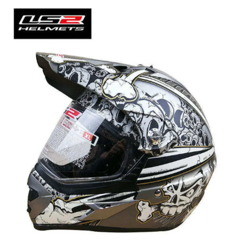 LS2 MX437 внедорожный мотоциклетный шлем с ветрозащитной защитой ATV dirt bike enduro мотокросса шлемы мужские и женские костюмы ECE утвержден - Цвет: 5