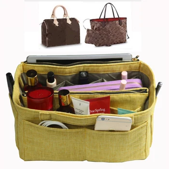 

Fits Speedy Neverfull MM PM GM Hand Woven Cloth bag Organizer Tote Purse Insert Waterproof Cosmetic Diaper Belongings Bag in Bag