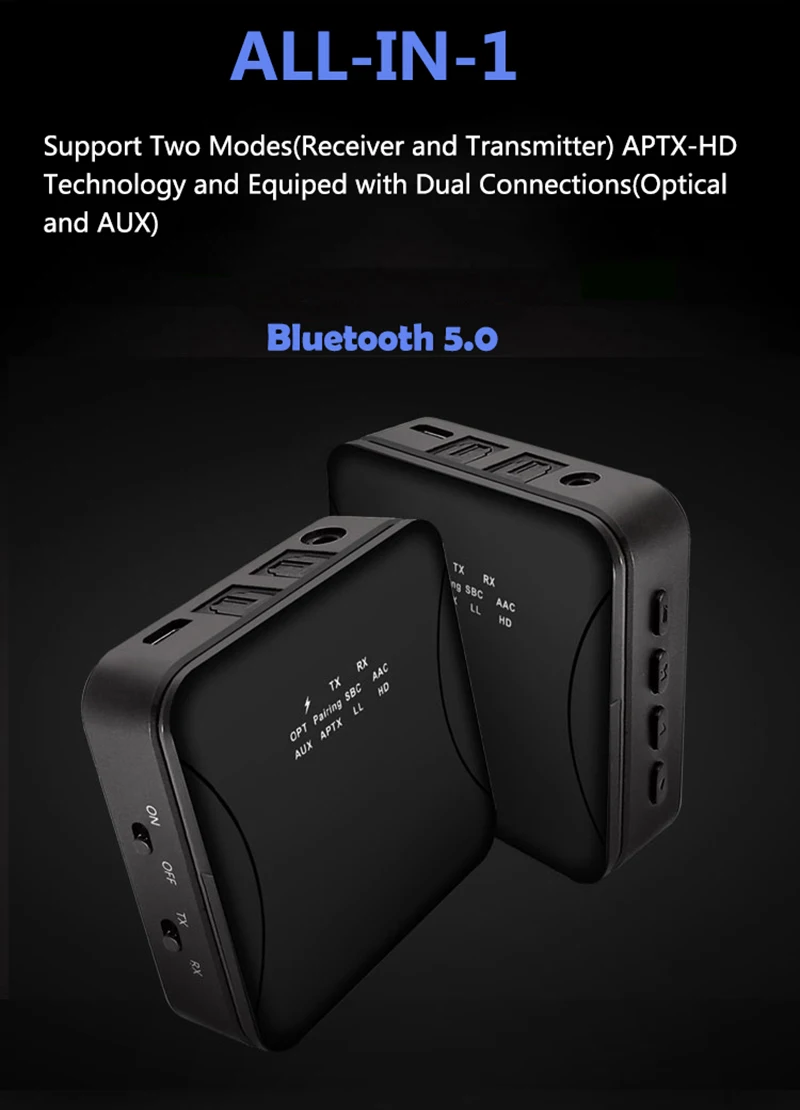 Bluetooth 5,0 аудио передатчик приемник Музыка CSR8675 AptX HD LL низкая задержка ТВ PC Bt беспроводной адаптер RCA/SPDIF/3,5 мм Aux Jack