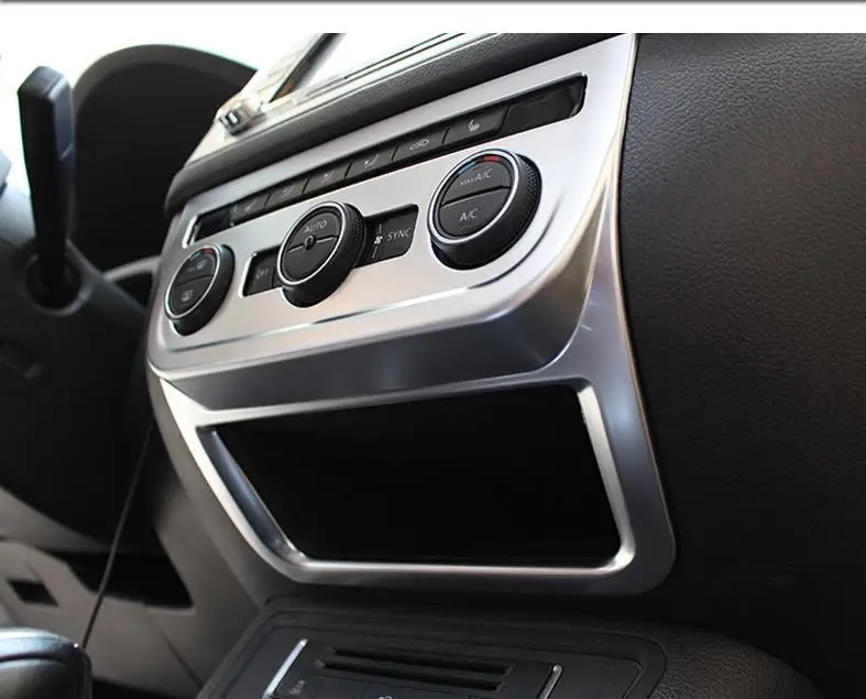 Для Volkswagen Tiguan 2013- центральная консоль кондиционер управление переключатель крышка Накладка автомобиля ручки кондиционера наклейка автомобиля Стайлинг
