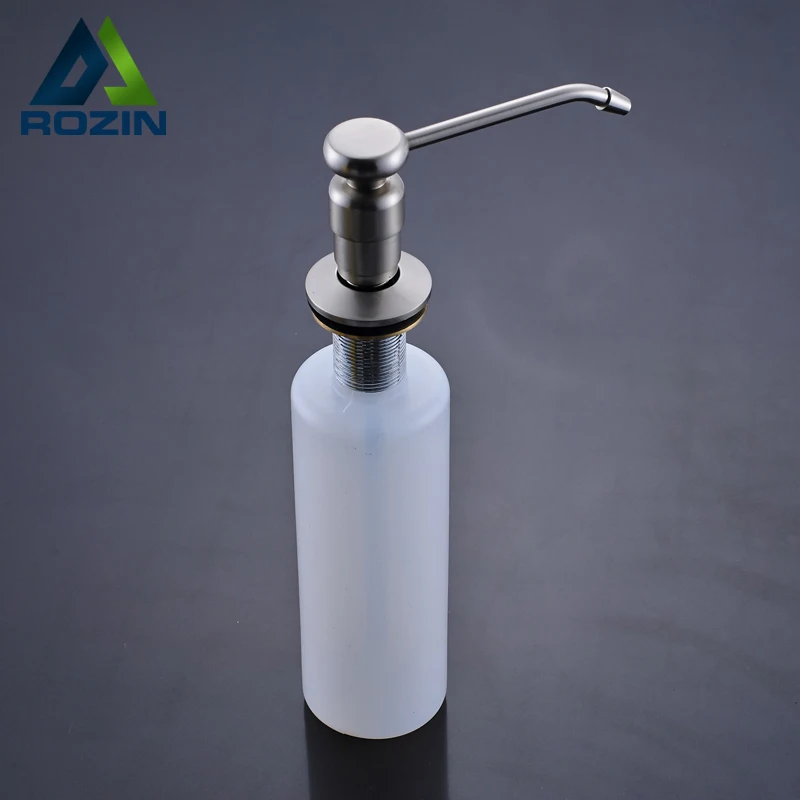 

Brushed Nickel Stainless Steel Kitchen Sink Liquid Soap Dispenser Built In Hand Soap Dispenser Pump Plastic Bottle