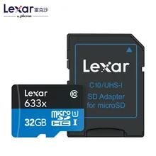 Lexar 95 МБ/с. 633x Micro SD 32 г SDHC 16 ГБ Class 10 64 ГБ micro SDXC карты памяти sd адаптер UHS-1 для Drone Gopro Спорт видеокамера