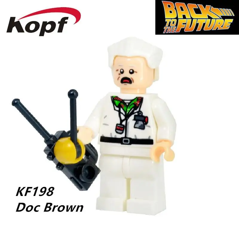 

Super Heroes Single Sale Doc Brown Back to the Future Figures Marty McFly Set 21103 Building Blocks Children Gift Toys KF198