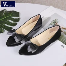 VANGULL/ г.; туфли на плоской подошве; женские повседневные Лоферы без застежки; женская обувь на плоской подошве с бантом; женские черные офисные туфли на плоской подошве с закрытым носком; Размеры 35-40