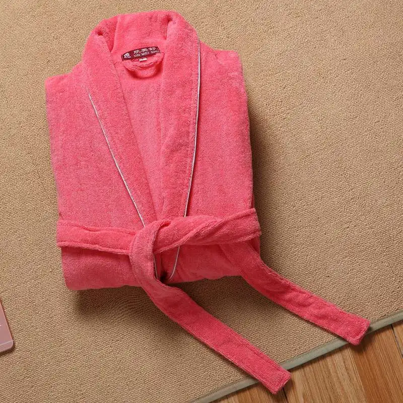 

Women Bathrobe Winter Men 100%Cotton Terry Towel Kimono Bathrobe Robe Lounge Wear Spa Robes Lounge Suits pijamas robe femme