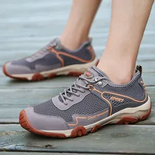 Спортивная обувь; мужские уличные кроссовки на шнуровке; легкая дышащая обувь с сеткой; легкая походная обувь; нескользящая повседневная спортивная обувь