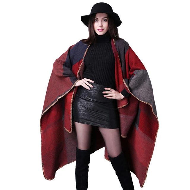 Price BB&KK 2018 Fashion Women's Open Fork Thick Shawl Trend of Folk Wind Air Conditioning Ponchos And Capes in Selling Cloak Scarf